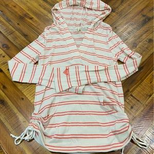 Roxy Hoodie Long Sleeve Sweater Pink Stripes